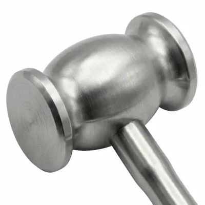 Close-up top view of COLLIN MALLET Premium German Stainless Steel surgical hammer head
