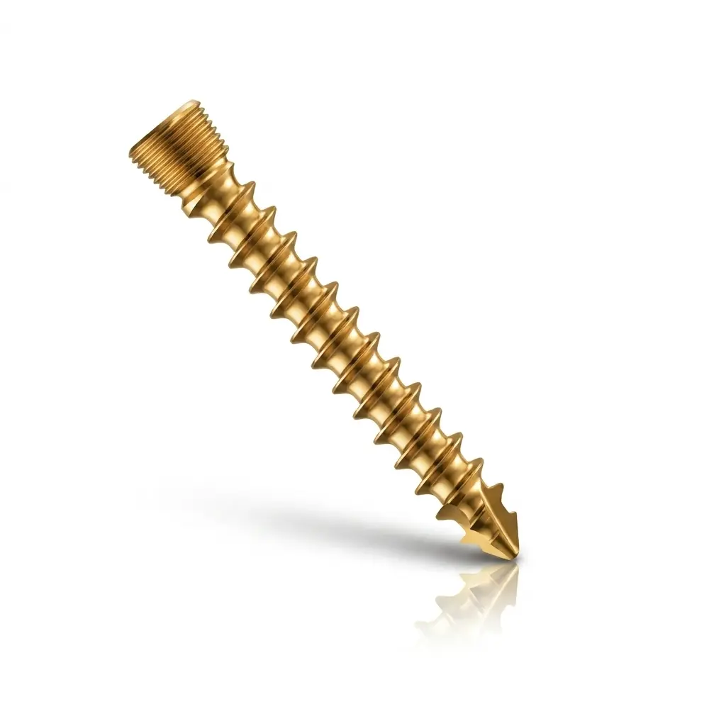 Cancellous locking head screw in gold color