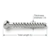 Cannulated Cancellous Screw Fully Threaded size chart showing diameters 1.5mm to 8.0mm and lengths 6mm to 110mm