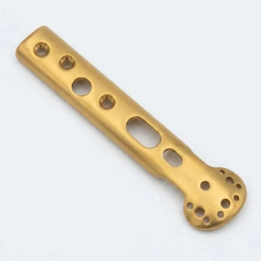 Trochanteric plate for DHS fixation in gold finish