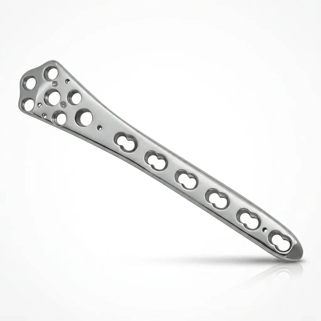 Steel-colored Distal Femur Locking Plate