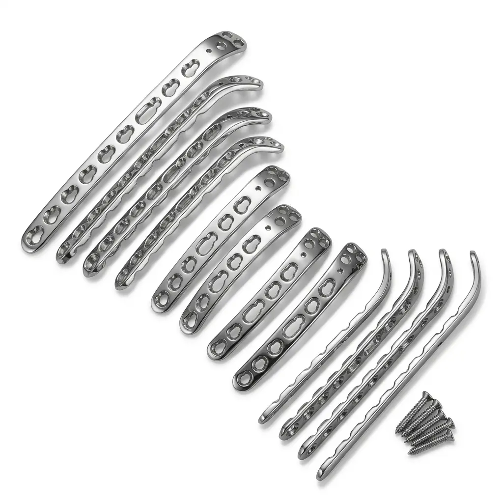 Multi sizes of the Distal Humerus Locking Plate shown together