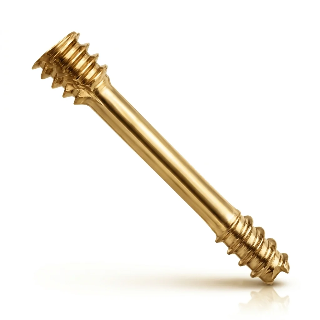 Harbat Headless Compression Screw in gold finish — orthopedic compression screw with fully threaded shaft