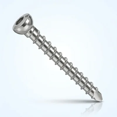 Interlocking Bolt with a rounded hex-socket head and threaded shaft, silver metallic finish