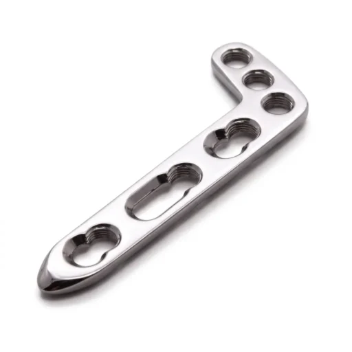 L Distal Radius Oblique Locking Plate with L-shaped profile and head and shaft holes
