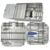 Complete Large Fragment Instrument Set displayed with the open sterilization box and two instrument trays showing drill bits, forceps, retractors, and bone-holding instruments