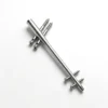 Silver-coloured Proximal Femur Nail shown diagonally with four screws.