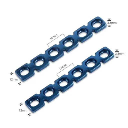 Reconstruction Plate size chart showing 4 to 22 hole configurations and lengths