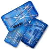 Spinal Pedicle Screw Fixation Set displayed with aluminium storage box and surgical instruments