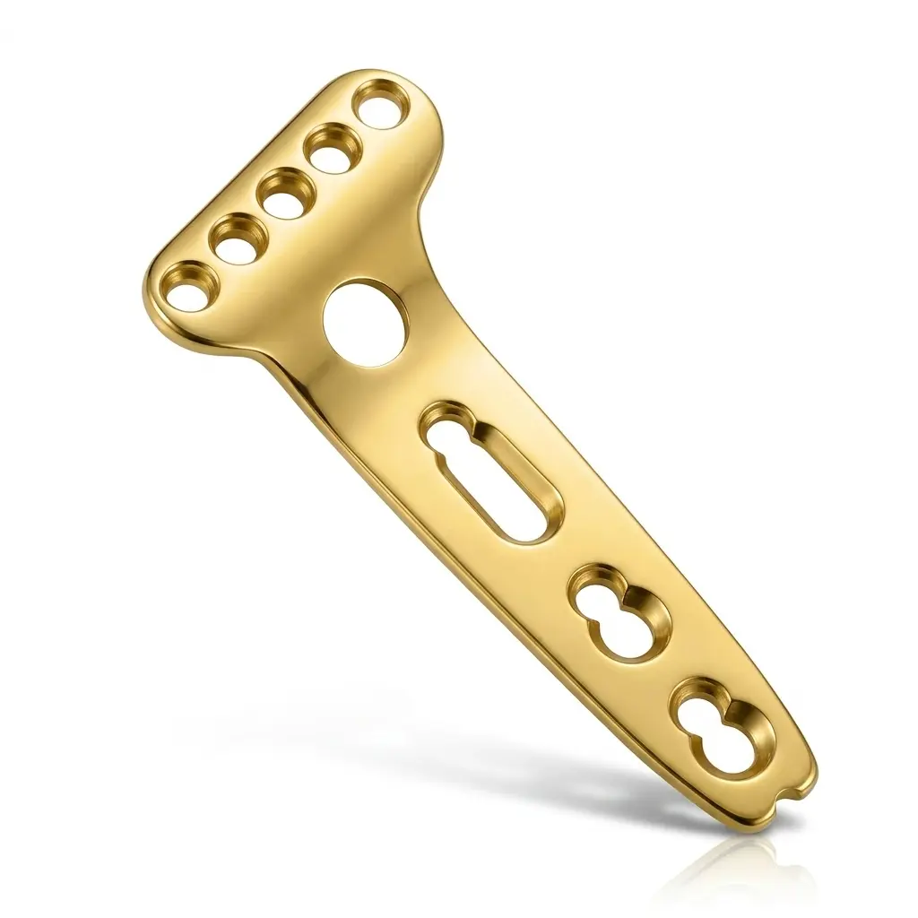 Headless Compression Screw in a gold color finish