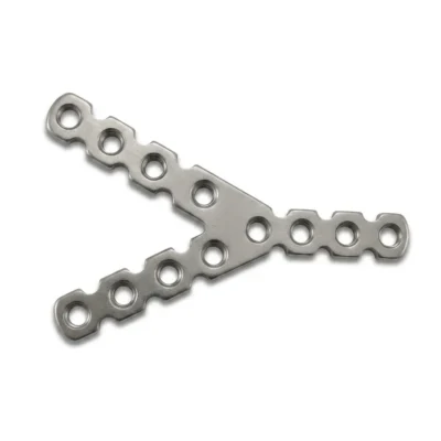 Y Reconstruction Plate in stainless steel and blue finish options