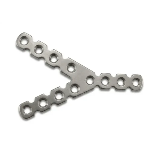 Y Reconstruction Plate in stainless steel and blue finish options
