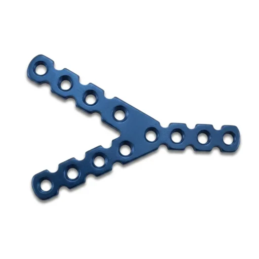 Y Reconstruction Plate in blue finish, surgical implant