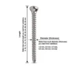 Cortical screw diameter and length specification chart