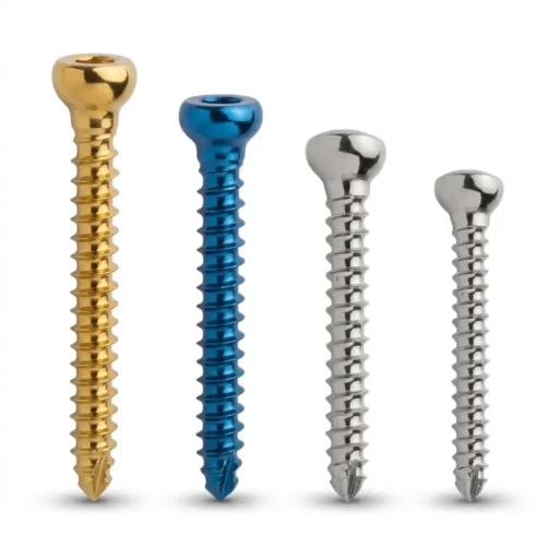 Cortical screw size range from 1.5mm to 4.5mm diameter