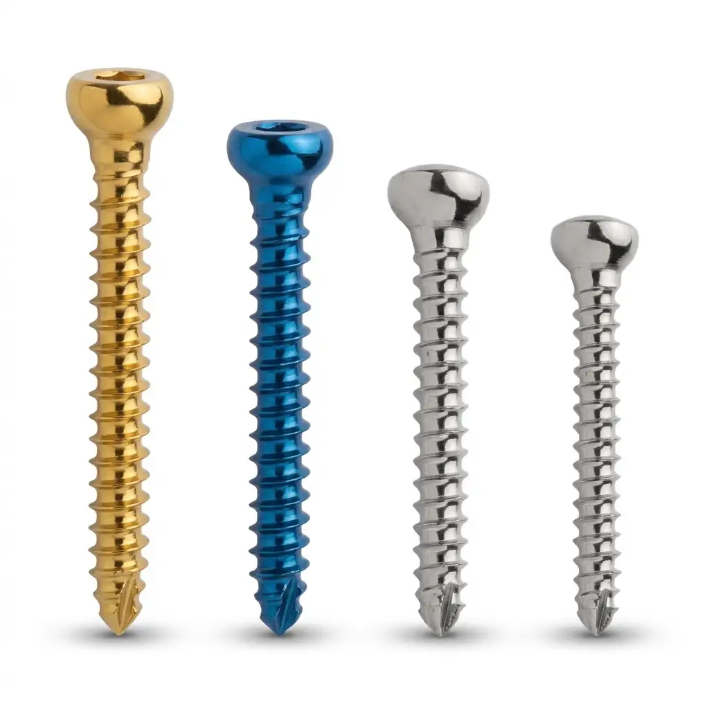 Cortical screw size range from 1.5mm to 4.5mm diameter