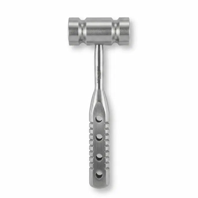 Heath Mallet with perforated handle, 7.5 inch, 40mm head, stainless steel