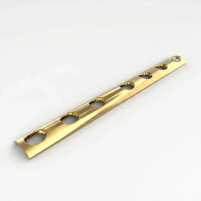 One Third Tubular Plate in titanium gold finish with hole configurations