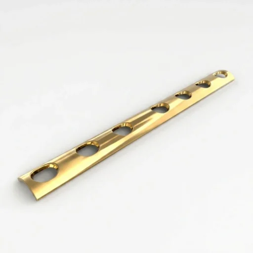 One Third Tubular Plate in titanium gold finish with hole configurations