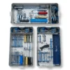Full ACL ToolBox surgical instrument set — three perforated stainless steel instrument cases containing the complete ACL reconstruction instrument set by Sami's Instruments