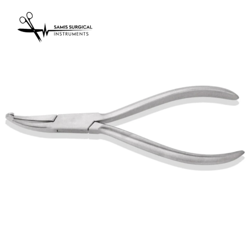 Pliers Flat Serrated Small Curved Tip